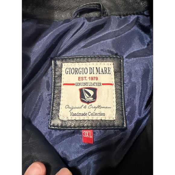 Giorgio Di Mare Leather Jacket, Size: 3 XL Black - Picture 2 of 7